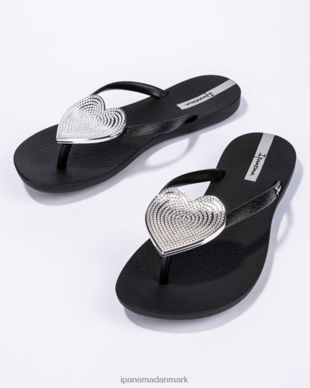Ipanema maxi hjerte Kvinder fodtøj sølv sort prik 6HBZ0209